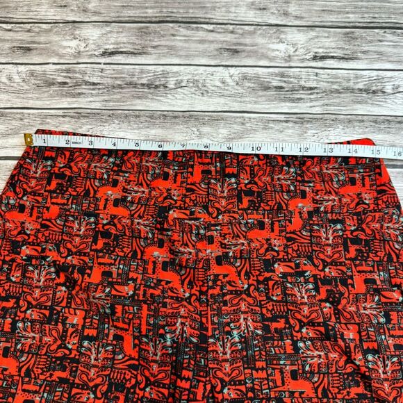LuLaRoe Womens Stretchy Geometric Print Red Black Leggings Tall & Curvy One Size - Picture 8 of 10
